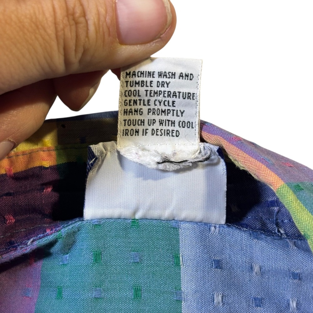 Koret City Blues Multicolor Plaid Long Sleeve Shirt Medium Patchwork Cotton - Picture 7 of 11